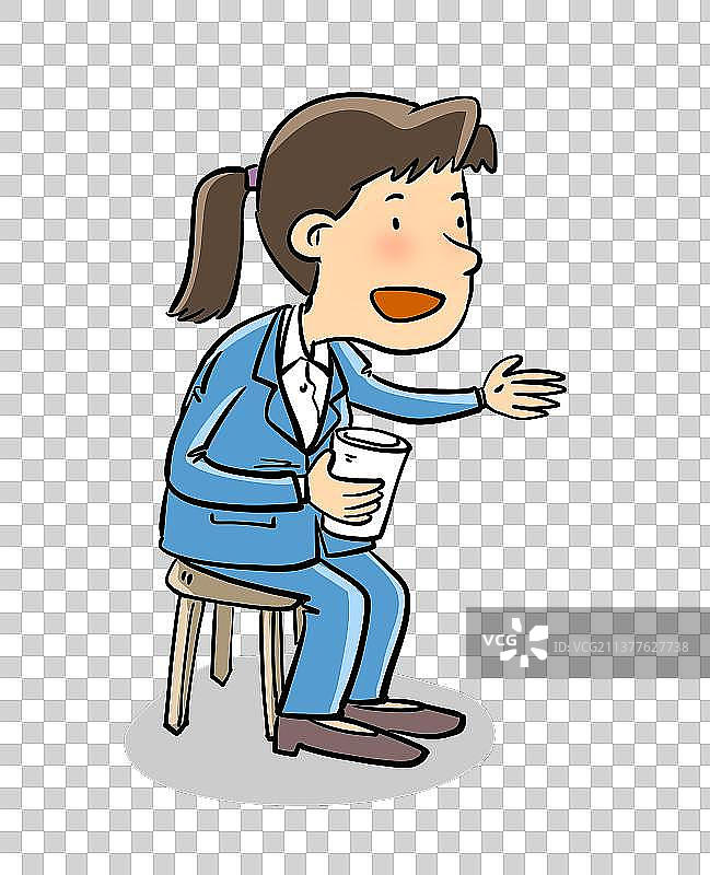 坐着说话的女工作者图片素材