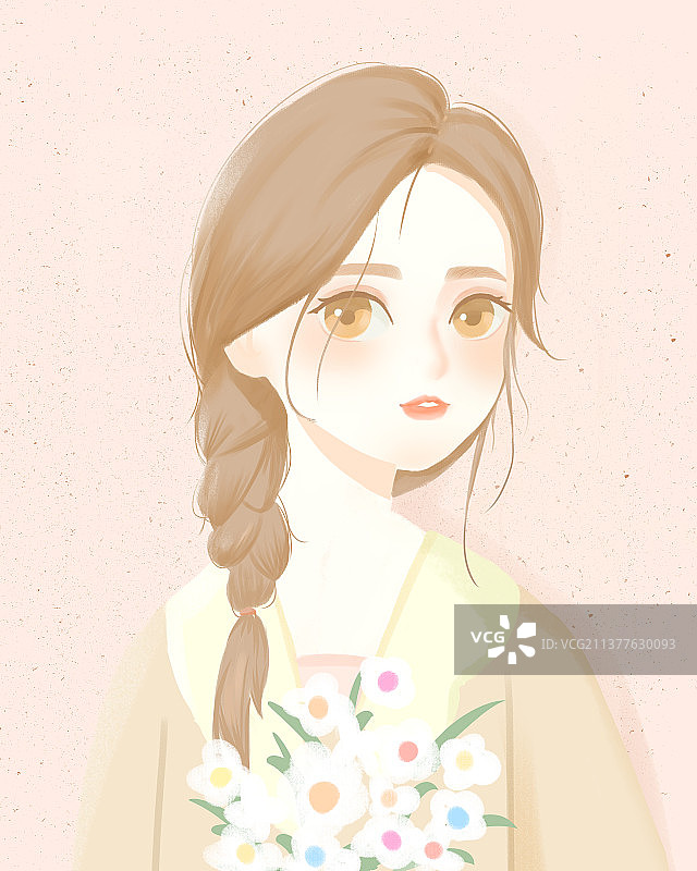 少女风插画图片素材