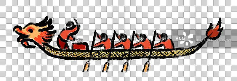 水墨风赛龙舟图片素材