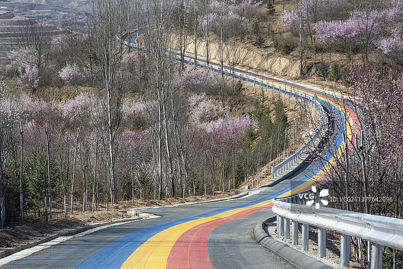 宁夏彭阳山花77号公路图片素材