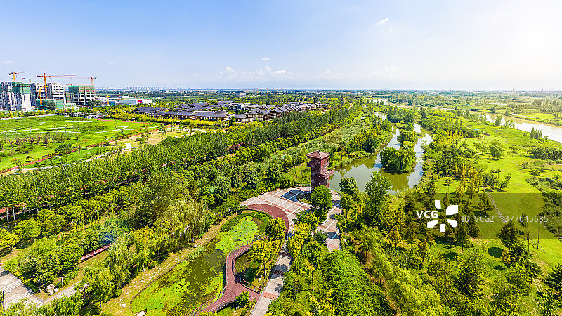 陕西西咸新区西安沣东新城沣河湿地公园图片素材