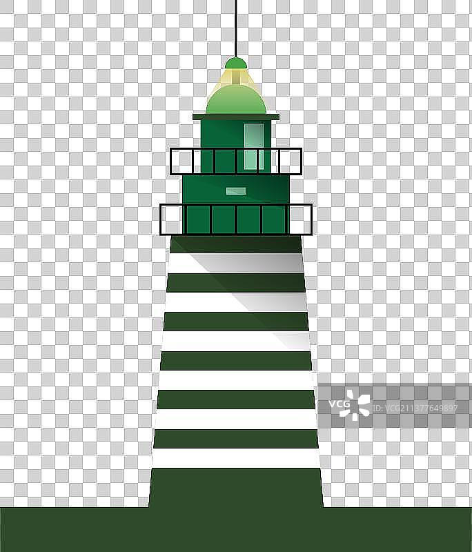 城镇建筑灯塔 - 矢量插画图片素材
