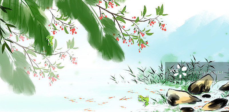 红色背景下的花图片素材