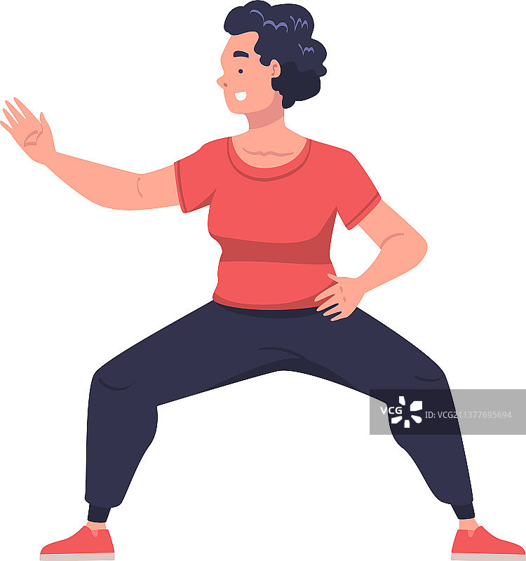 练习太极和气功的女人图片素材