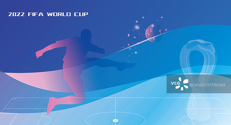 世界杯足球运动员剪影矢量海报图片素材