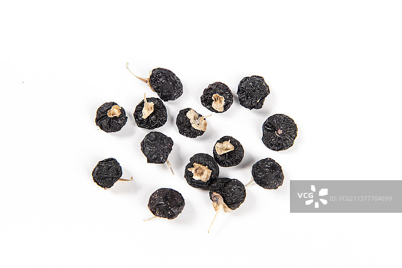 白底上的黑枸杞图片素材