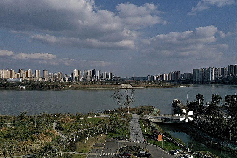 重庆潼南市区航拍图片素材