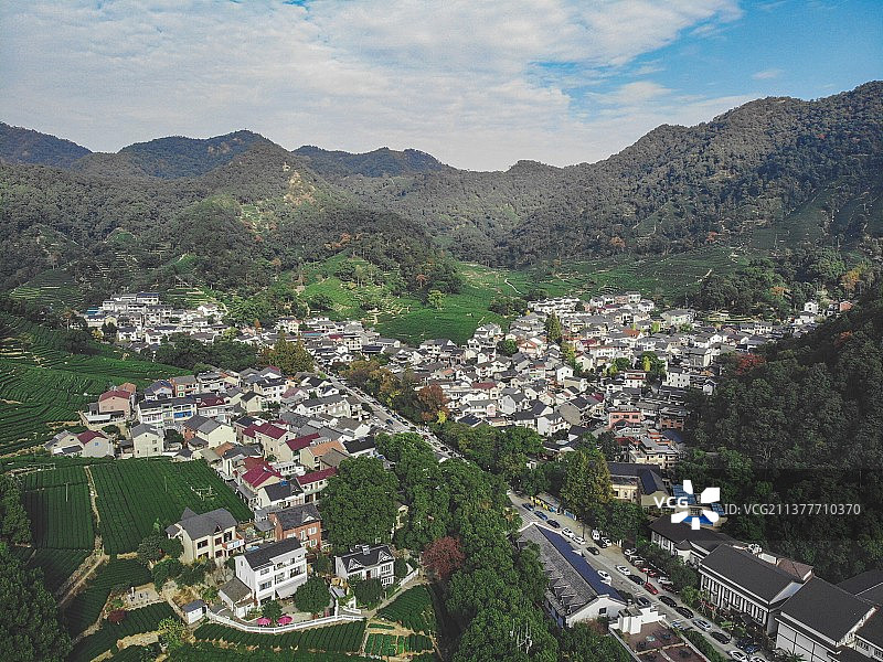 梅家坞村全景图片素材