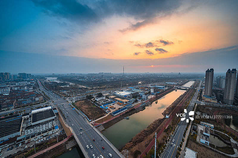 荆州日落图片素材