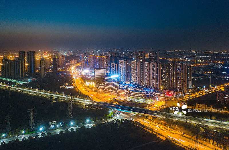 武汉蔡甸夜景图片素材