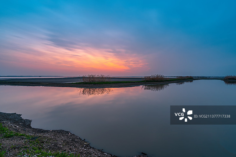 武汉蔡甸沉湖晚霞图片素材