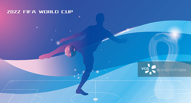 世界杯足球运动员剪影矢量海报图片素材