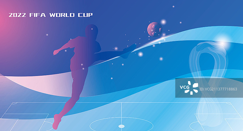 世界杯足球运动员剪影矢量海报图片素材