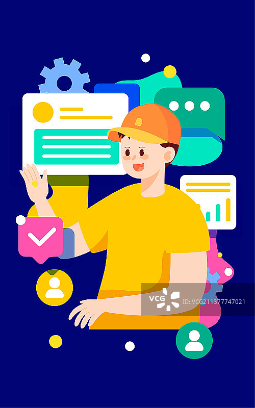 商务人物招聘简历插画面试求职数据活动海报图片素材