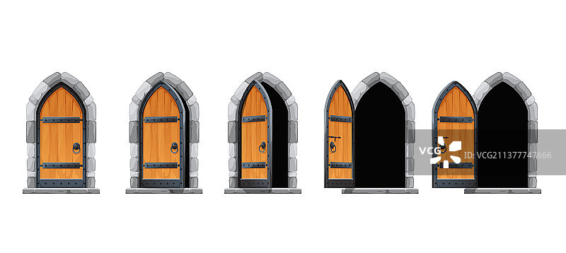 卡通城堡的门开启动画图片素材