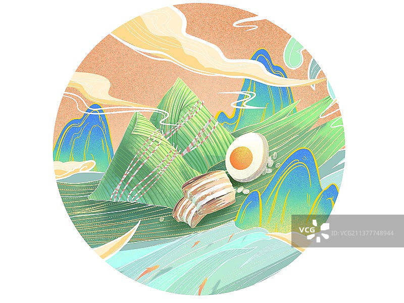 插画端午节粽子图片素材