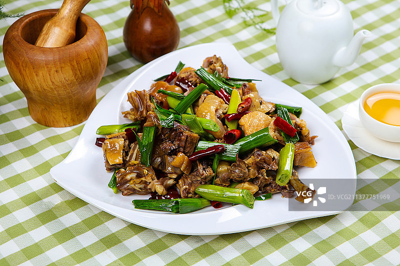 美味诱人爆炒腊鸭图片素材