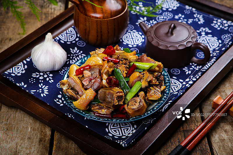 美味诱人爆炒腊鸭图片素材