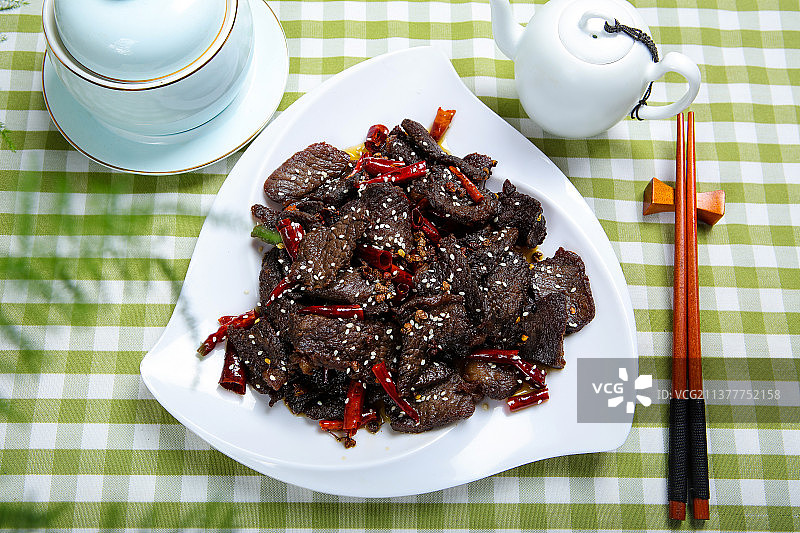 营养滋补爆炒牛干巴图片素材