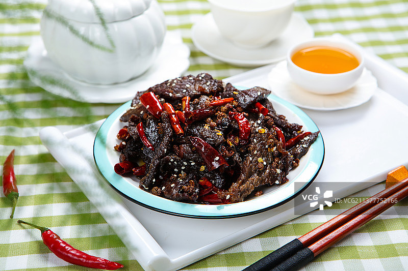 营养滋补爆炒牛干巴图片素材