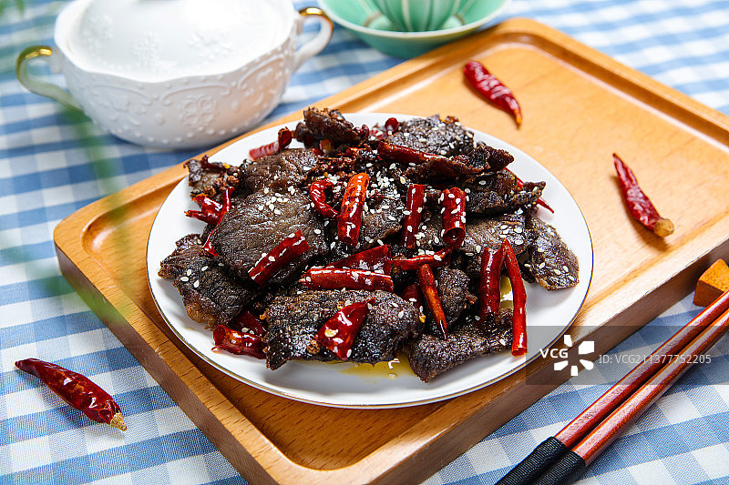 营养滋补爆炒牛干巴图片素材