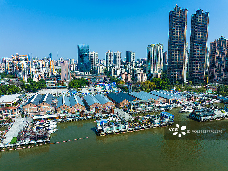 广州太古仓航拍图片素材