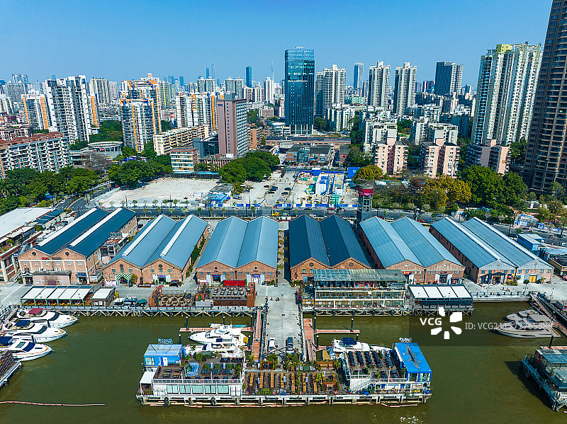 广州太古仓航拍图片素材