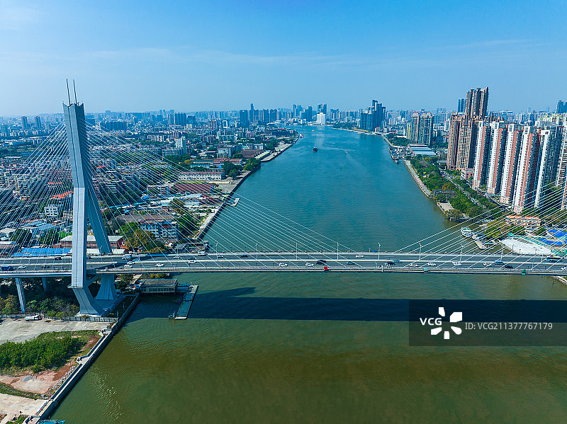 广州鹤洞大桥航拍图片素材