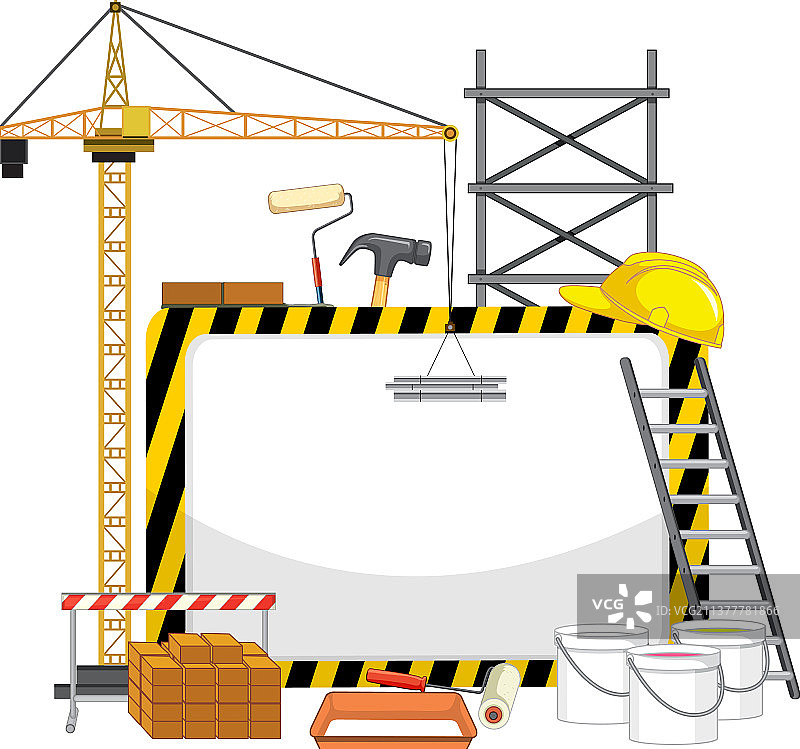 带有建筑物体的空banner图片素材