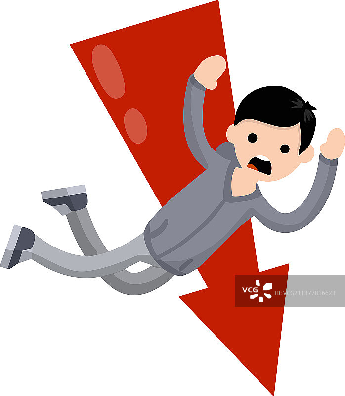 男人摔倒，惊恐的家伙处于困境图片素材