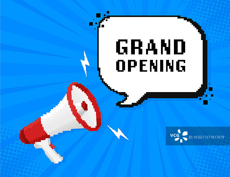 盛大开业像素风格扩音器图片素材