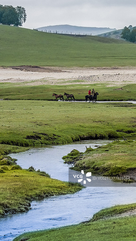 草原风景蒙古马水花四溅激情奔跑手机壁纸背景图图片素材
