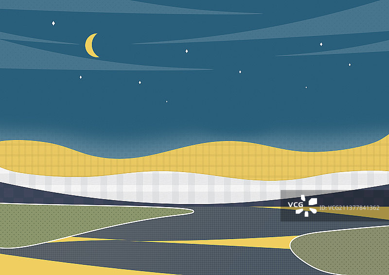 自然风光夜景插画图片素材