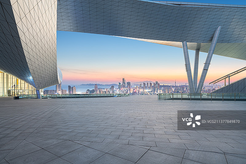 艺术中心建筑广场夜景图片素材