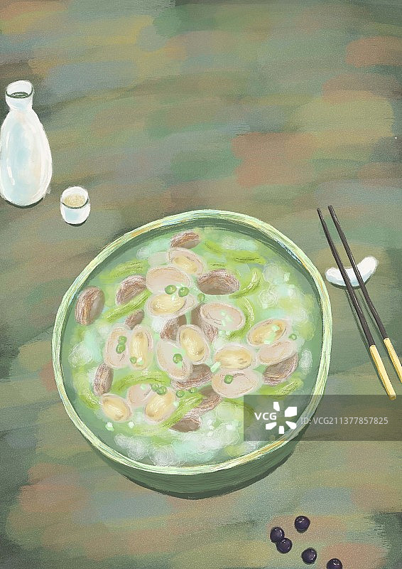 美食记忆 丝瓜烧蛤蜊图片素材