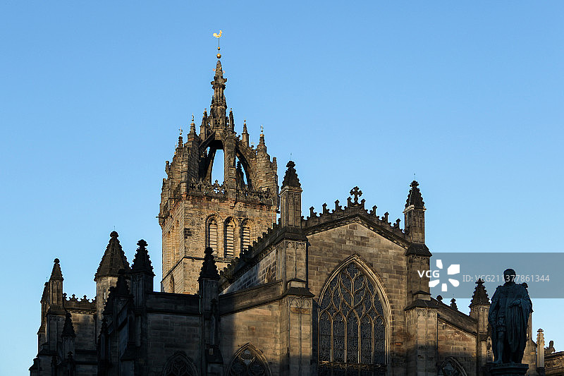 英国爱丁堡城堡教堂建筑街道图片素材