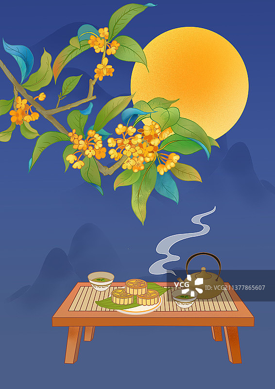 中秋节赏月图片素材