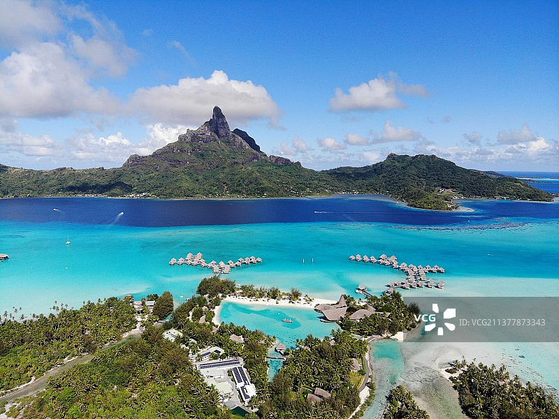 太平洋大洋洲法属波利尼西亚大溪地波拉波拉海岛的风光图片素材