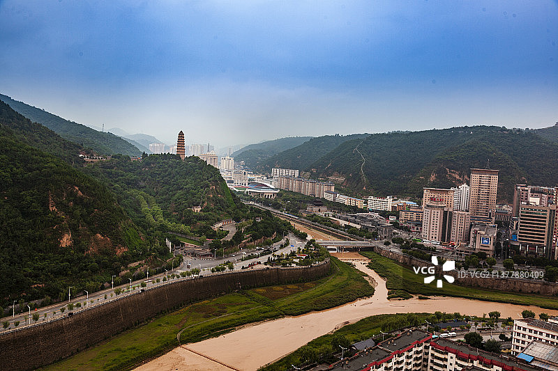 延安宝塔山风光图片素材
