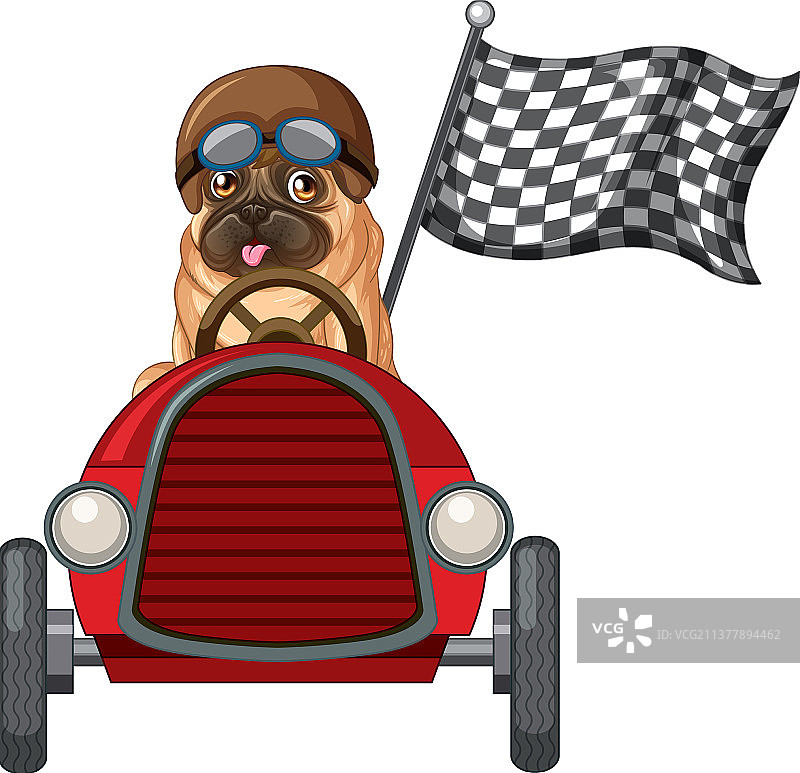 卡通狗开车图片素材