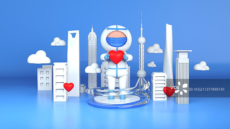 3D抗击疫情主题医疗插画图片素材