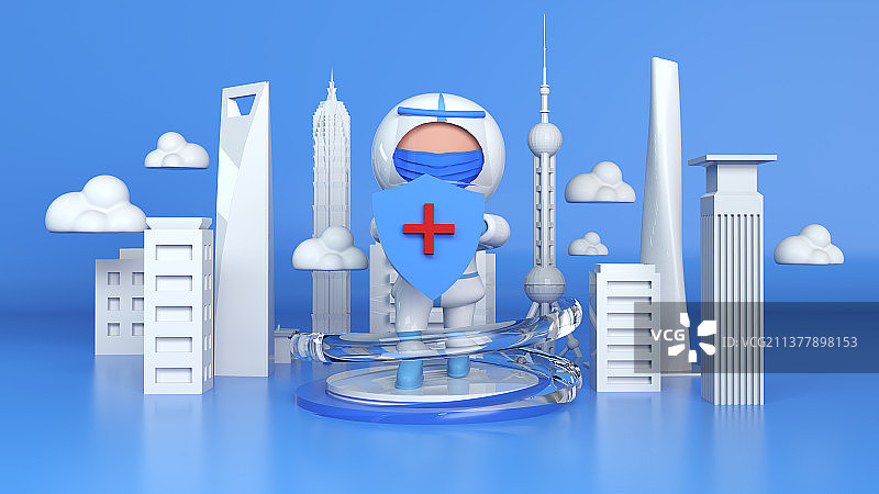 3D抗击疫情主题医疗插画图片素材