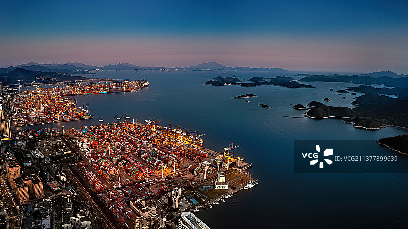 夜色盐田港图片素材