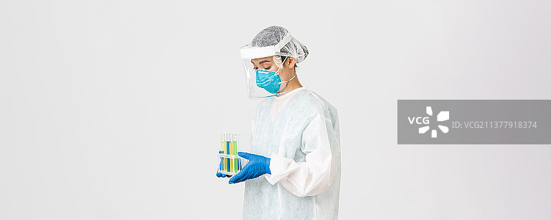 新冠病毒，医护人员概念侧视图图片素材