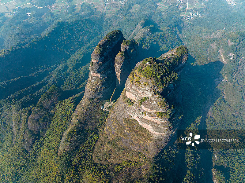 航拍浙江江郎山图片素材