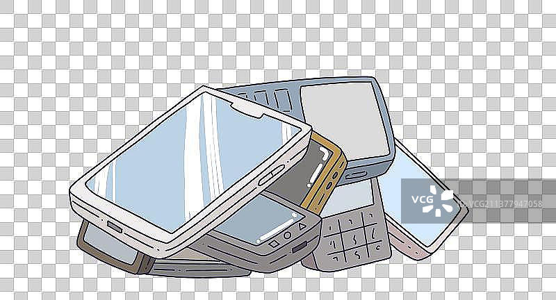 元素：废弃手机图片素材