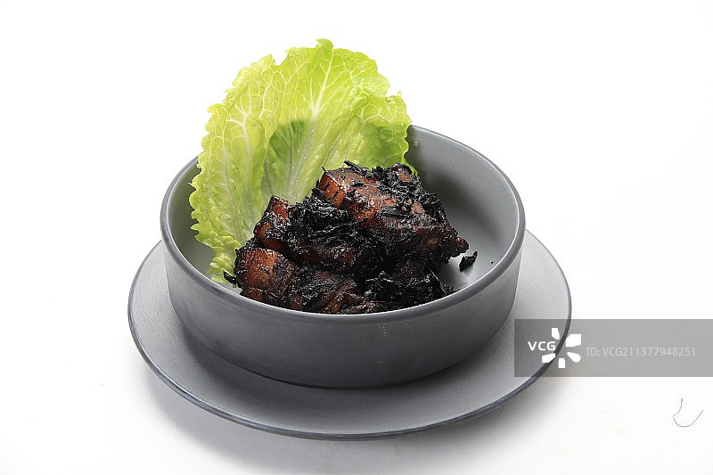 江南美食梅干菜烧肉图片素材