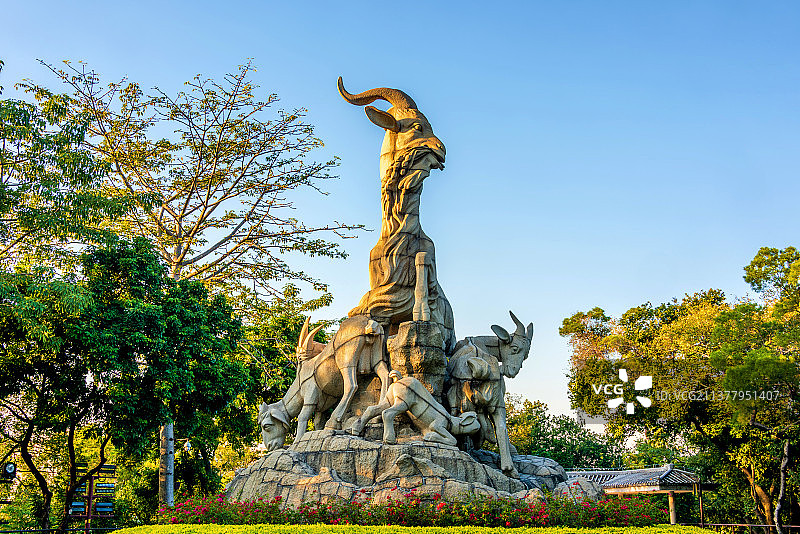 中国广东广州越秀公园五羊石雕图片素材