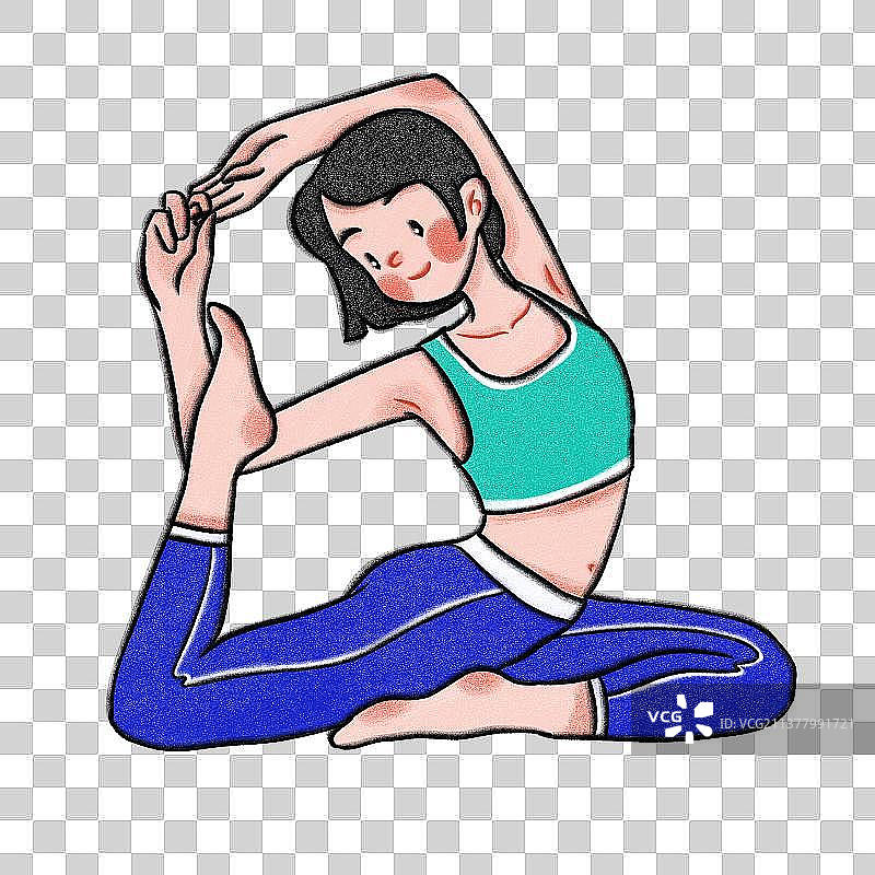 做瑜伽的短发女人图片素材