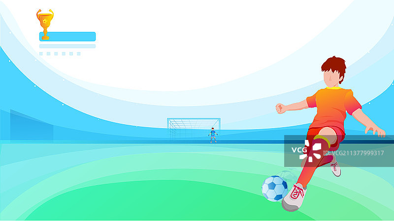 足球体育运动联赛的球队对决比赛插画图片素材